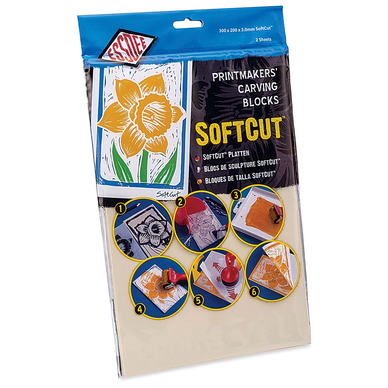 Essdee SoftCut Printmakers' Carving Blocks - 12" x 8", Pkg of 2